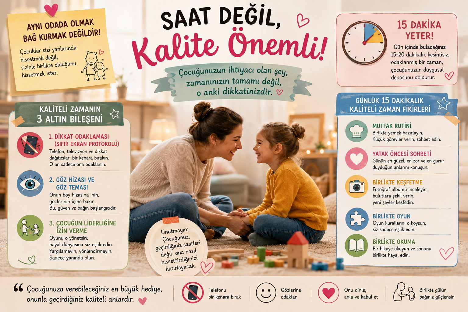 Çocuğunuzla Kaliteli Zaman Geçirmenin "Süre" Değil "İçerik" Formülü